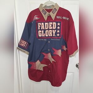 Walmart Fishing Shirt Mens L Tournament Pro Wear One Fishing Faded Glory.